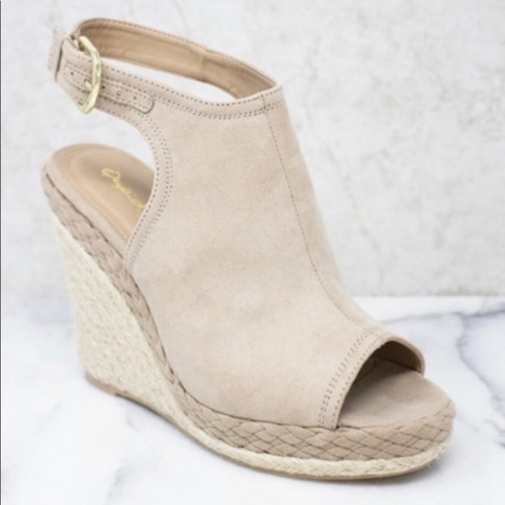 Pink Lily Boutique Meghan Taupe Wedges